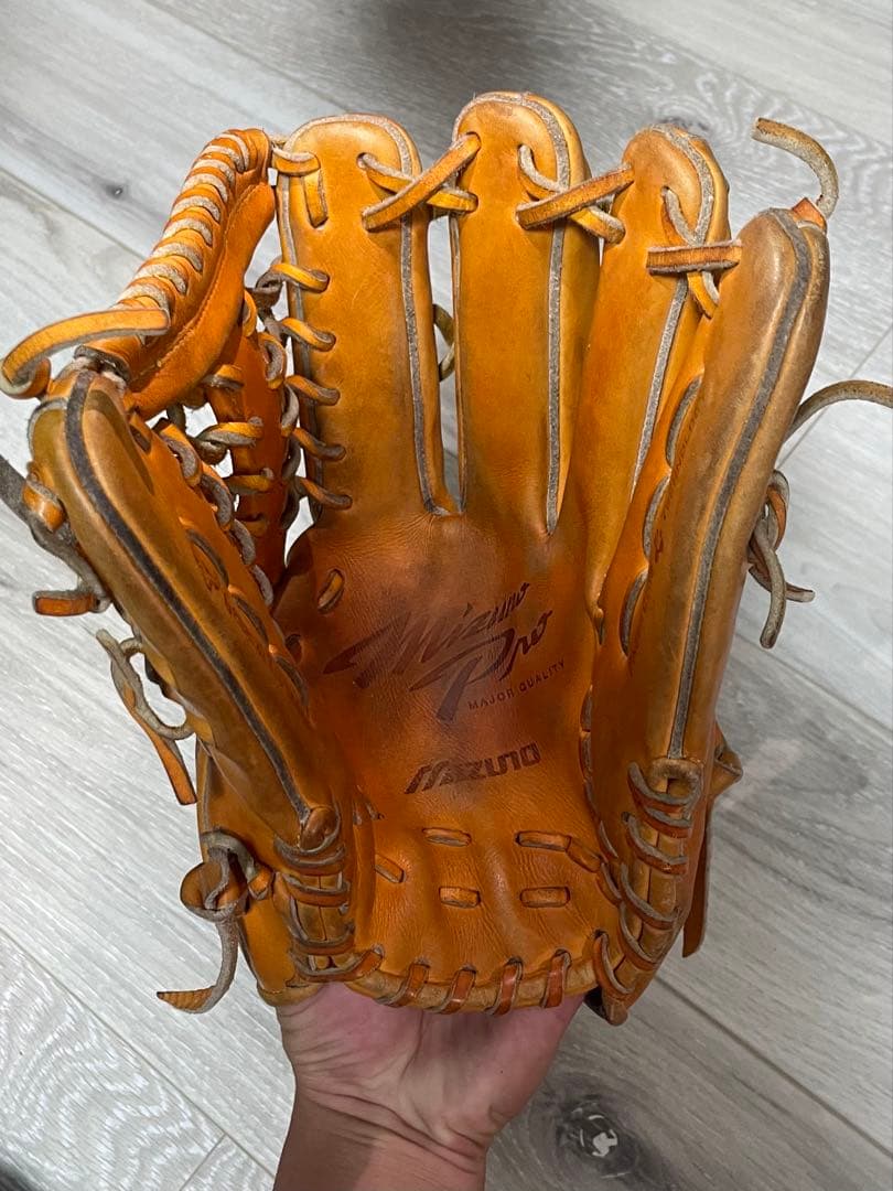 ミズノプロ 硬式グローブ オレンジ　外野手用
