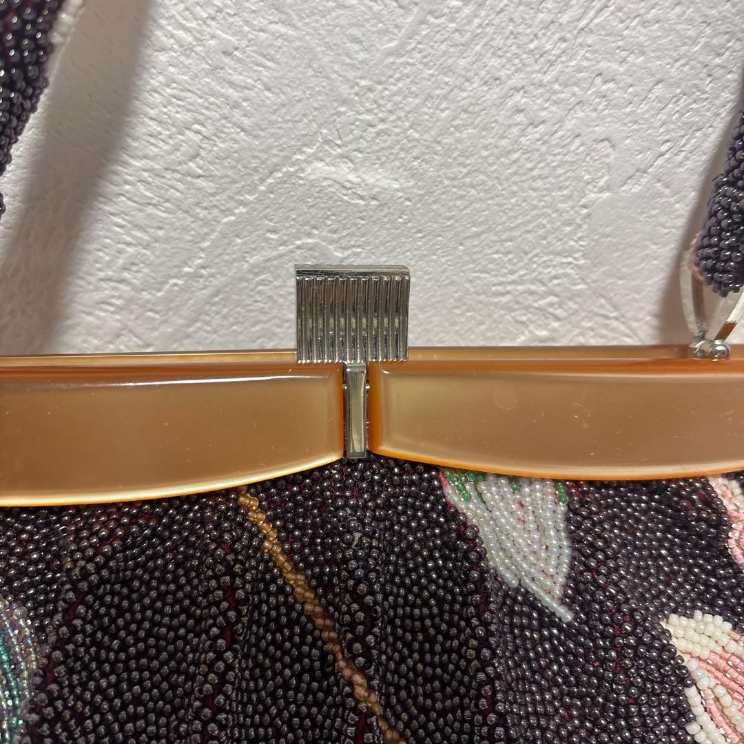 花柄ビーズバッグ/ビーズバック/和装/ヴィンテージ