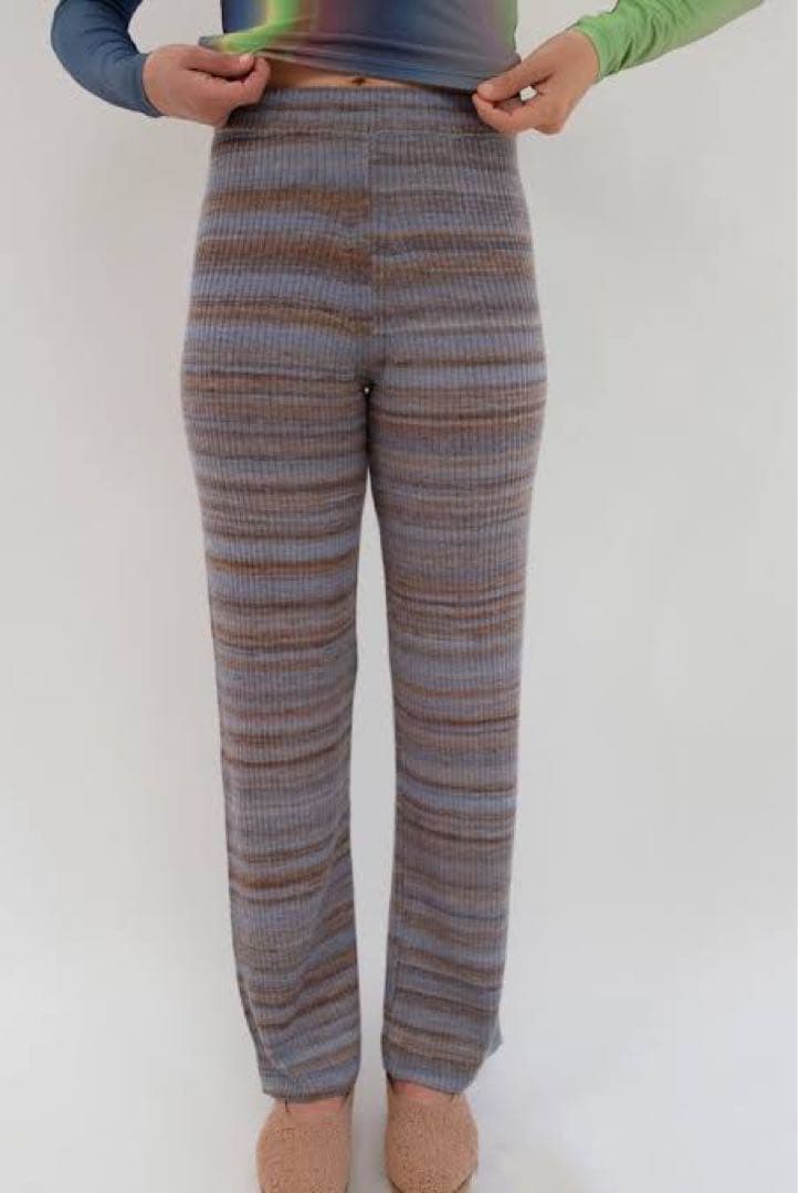 palomawool ニットパンツ ブルー