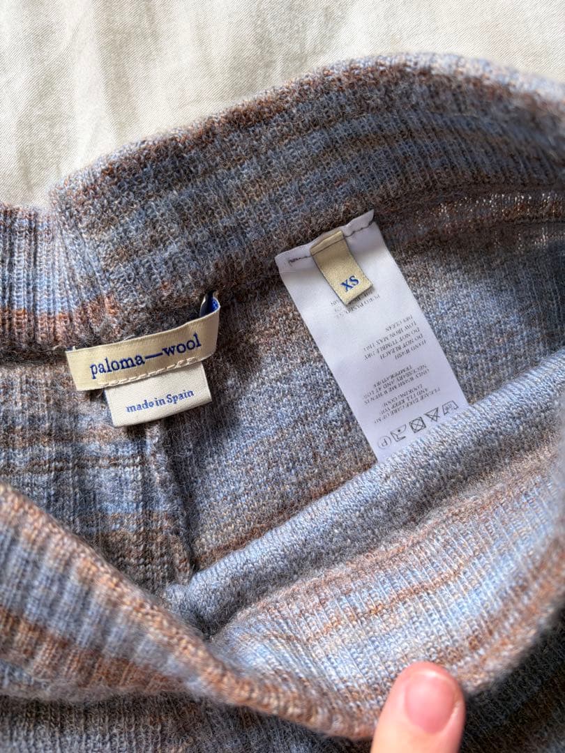 palomawool ニットパンツ ブルー