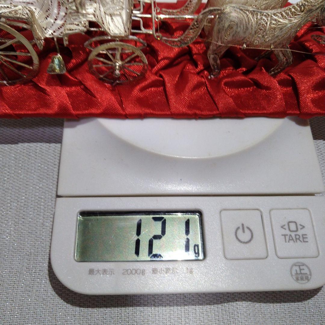 銀製　　銀細工　　馬車　　置物