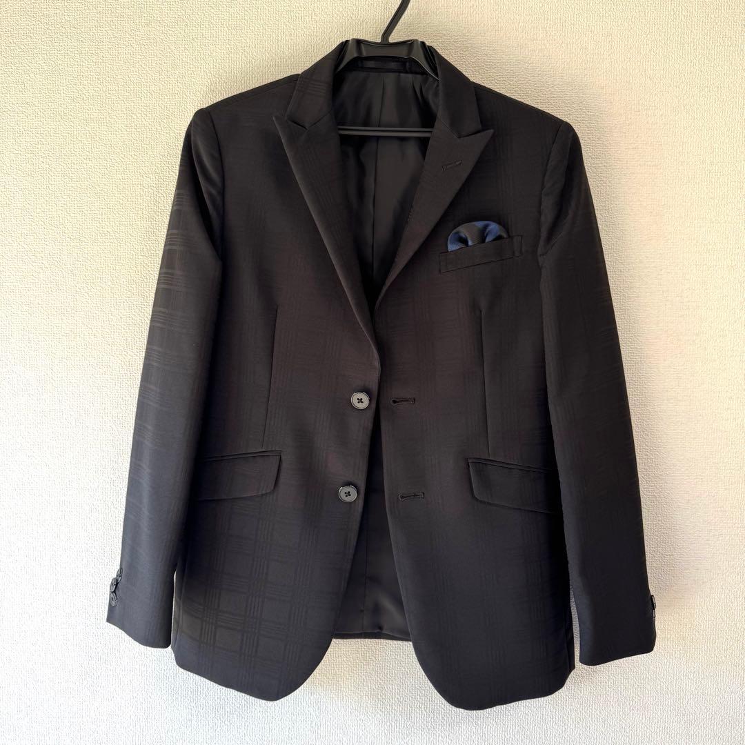 ワンダーファクトリー 160A スーツ 卒業式 ブラック　男の子　裾上げなし
