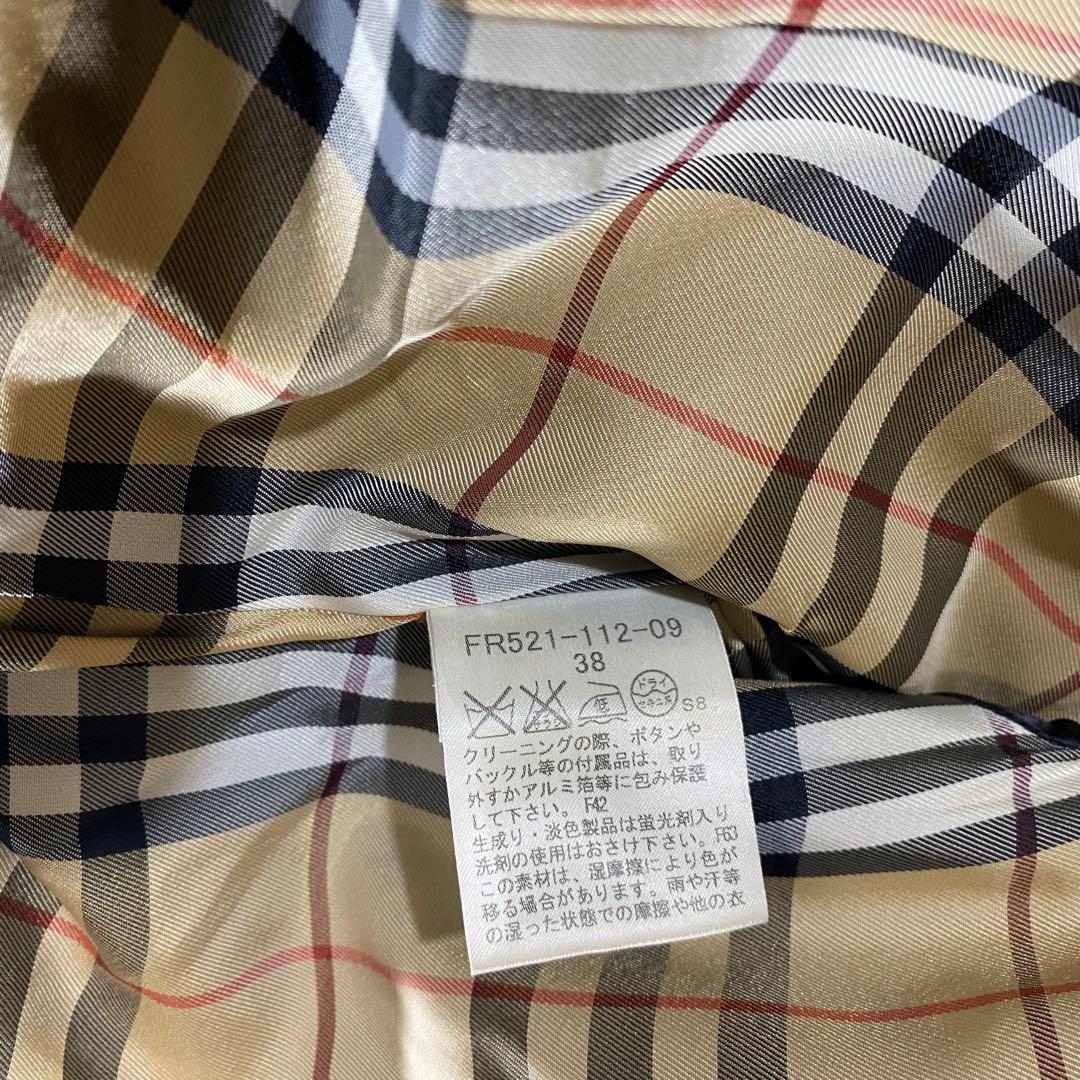 BURBERRY BLUELABELノバチェック Ｗトレンチコート 黒 ベルト付