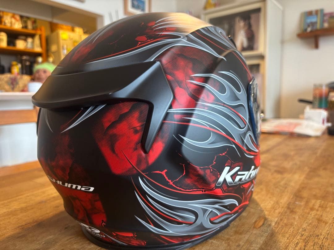 カブト　SHUMA FLAME　フラットブラックレッド　Mサイズ　kabuto
