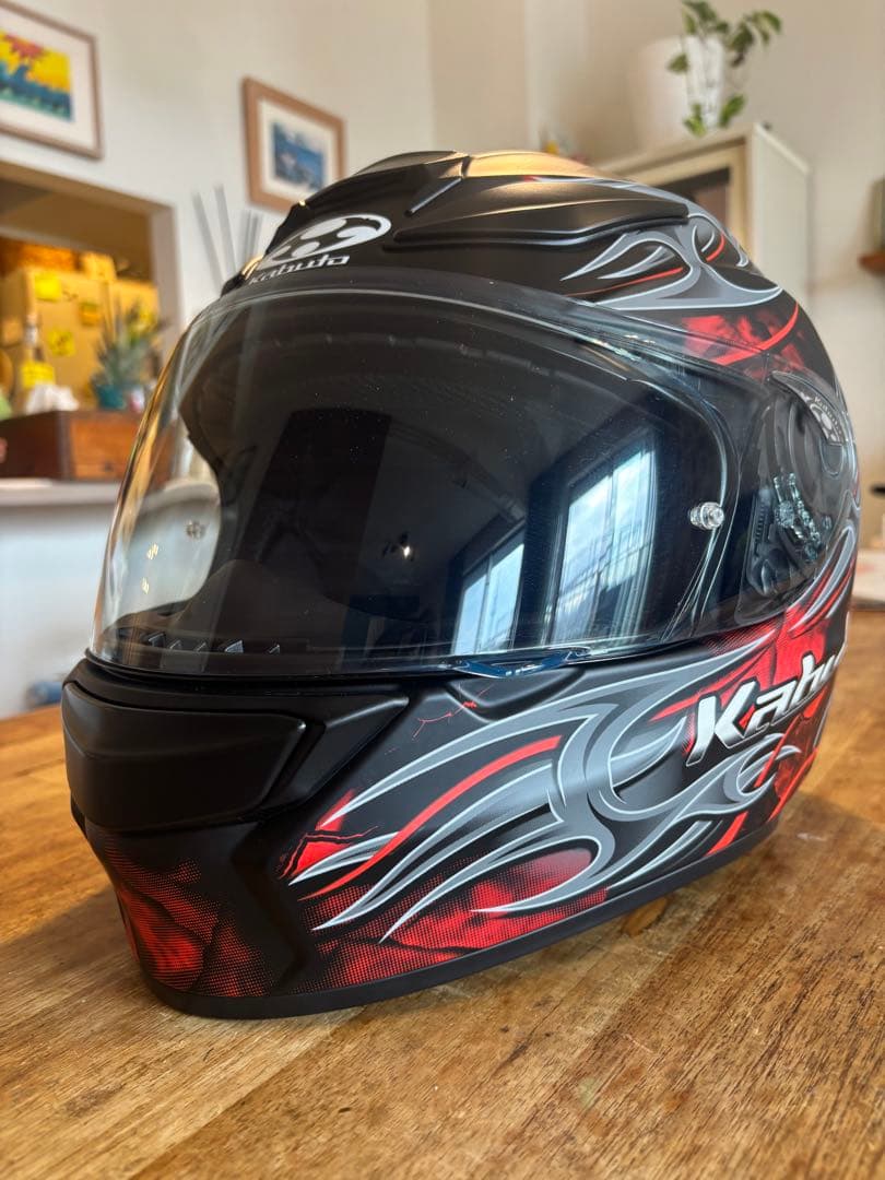 カブト　SHUMA FLAME　フラットブラックレッド　Mサイズ　kabuto