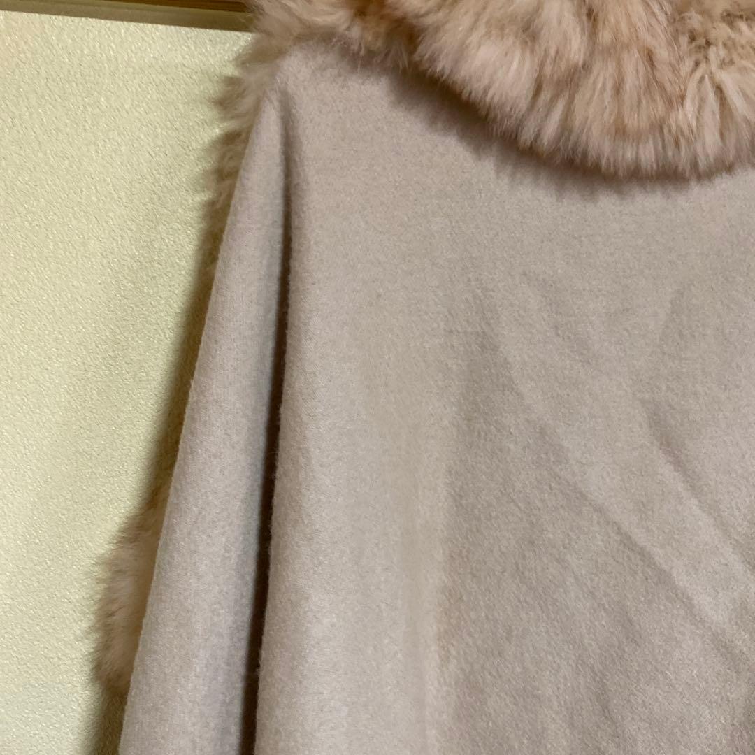 DUALVIEW ミンク　フリルファーポンチョ　ケープコート