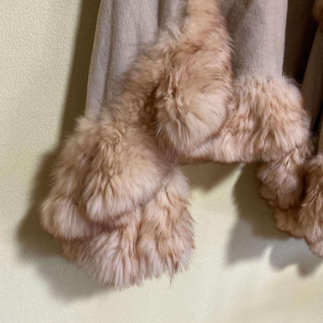 DUALVIEW ミンク　フリルファーポンチョ　ケープコート