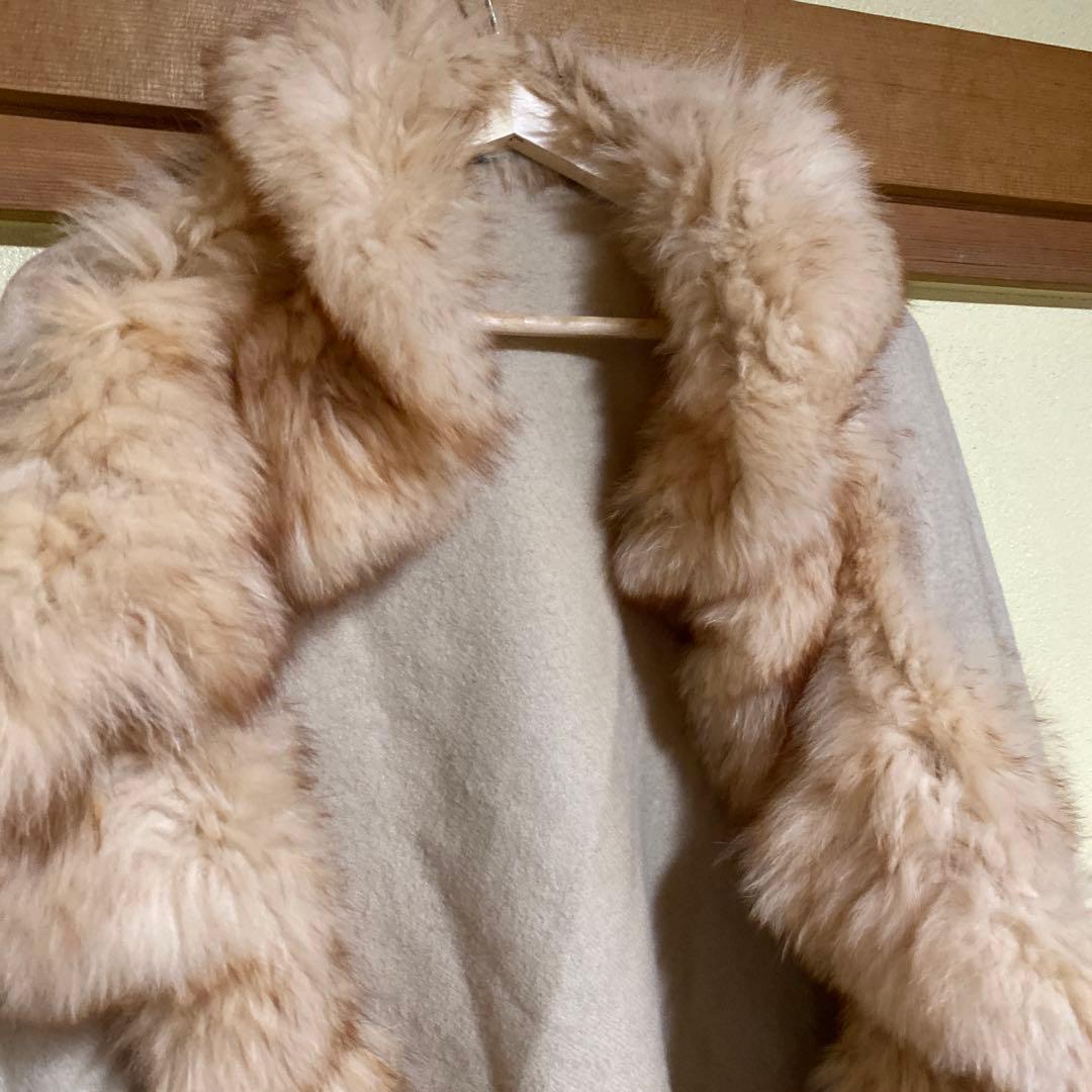 DUALVIEW ミンク　フリルファーポンチョ　ケープコート