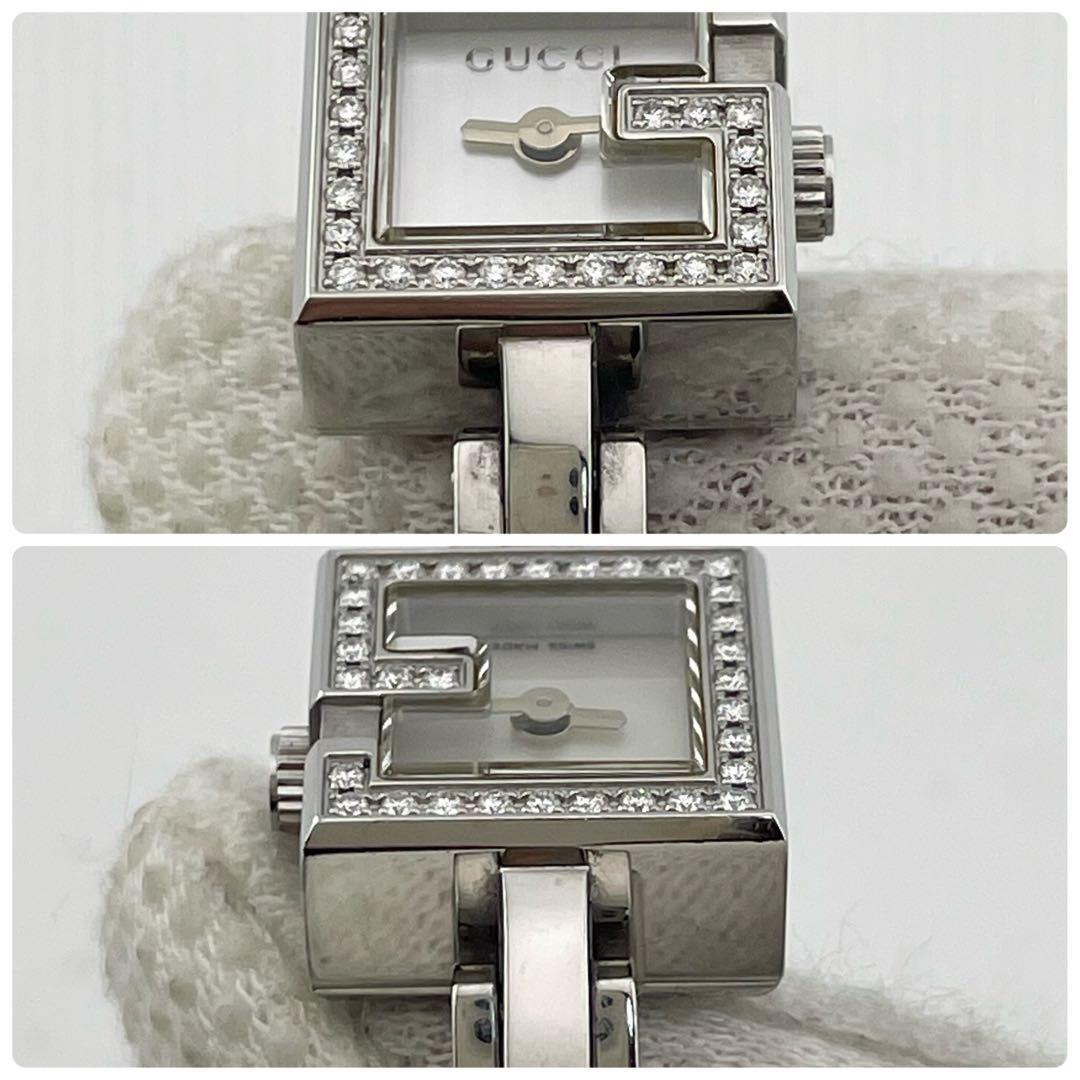 【稼働】グッチ　Gロゴ　ダイヤベゼル　腕時計　シェリ文字盤　ジュエリーウォッチ