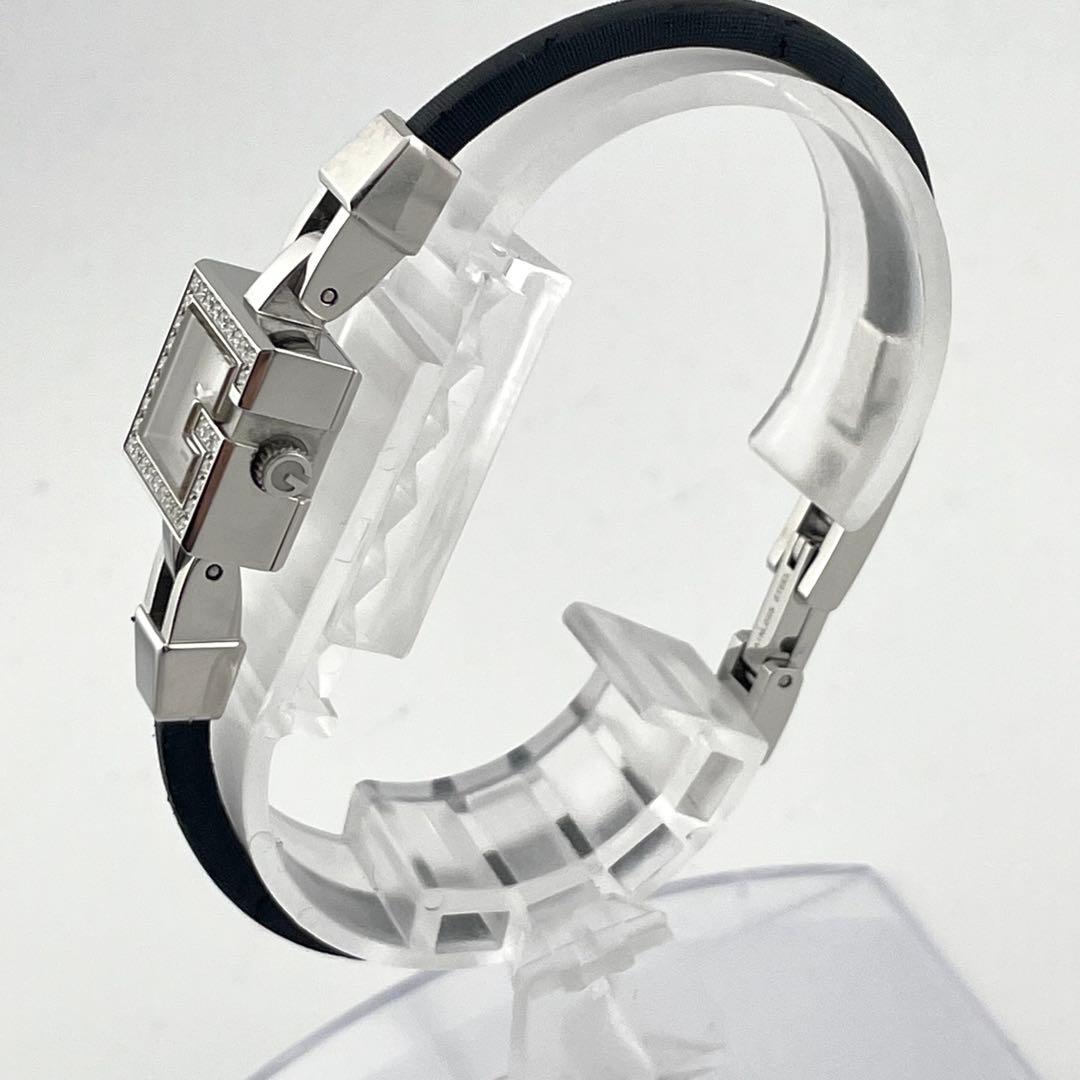 【稼働】グッチ　Gロゴ　ダイヤベゼル　腕時計　シェリ文字盤　ジュエリーウォッチ