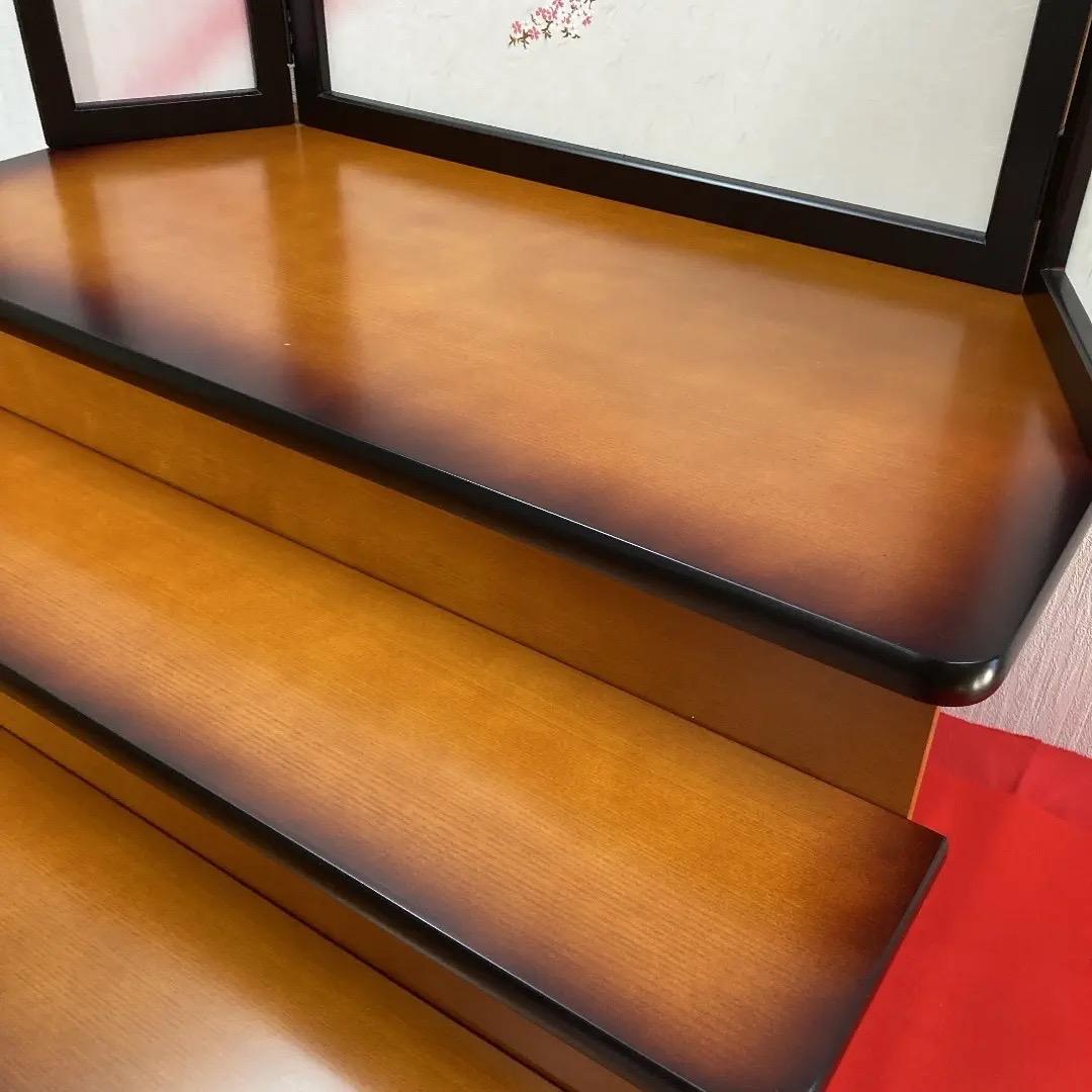 D3 木製三段　雛人形三段飾り　3月台屏風のみ　台巾75㎝位　ひな人形三段