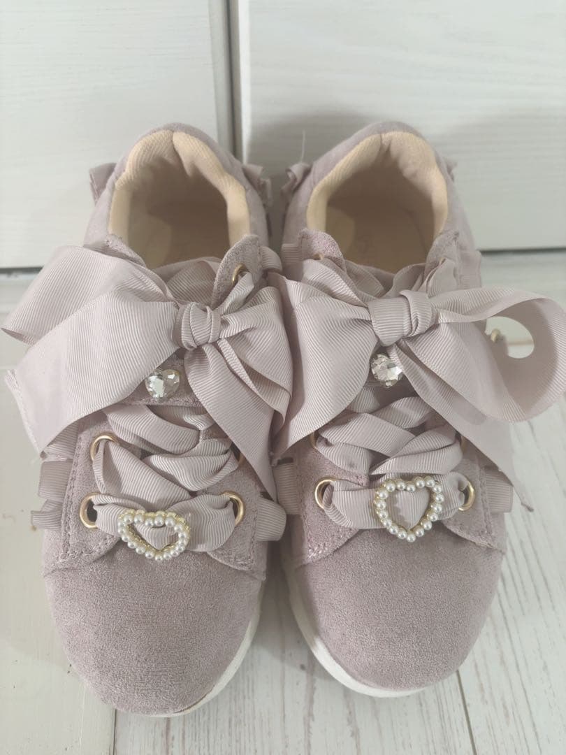 LIZLISA ビジューベルト厚底スニーカー ピンク