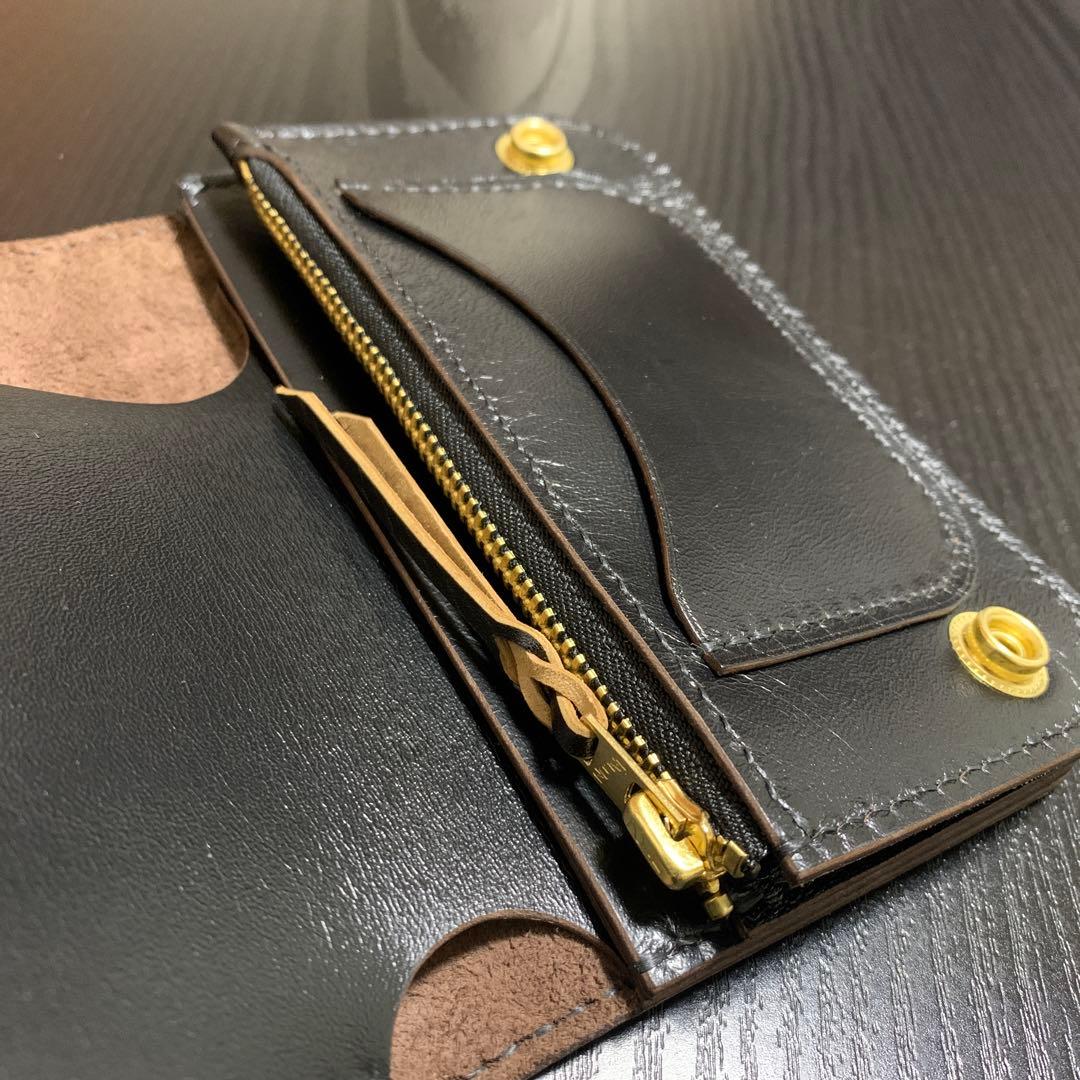 トラッカーウォレット　horse leather CA008 チェーン付き