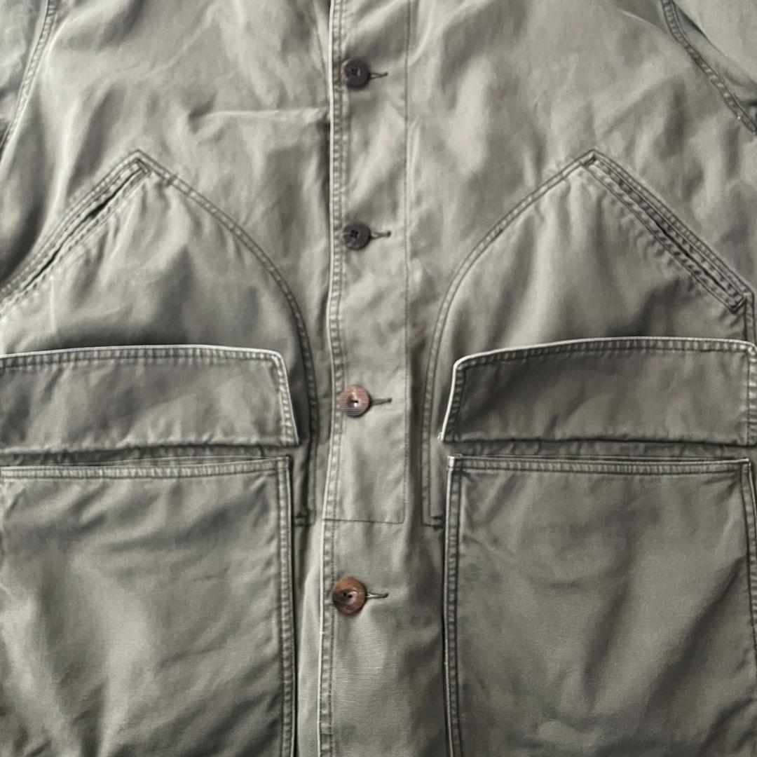 WOOLRICH　カバーオールジャケット　ハンティング　レザーカラー切替　裏ボア