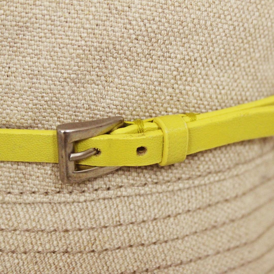 あーにゃん様　極美品 PRADA プラダ 帽子 バケットハット 麻 トリムレザー