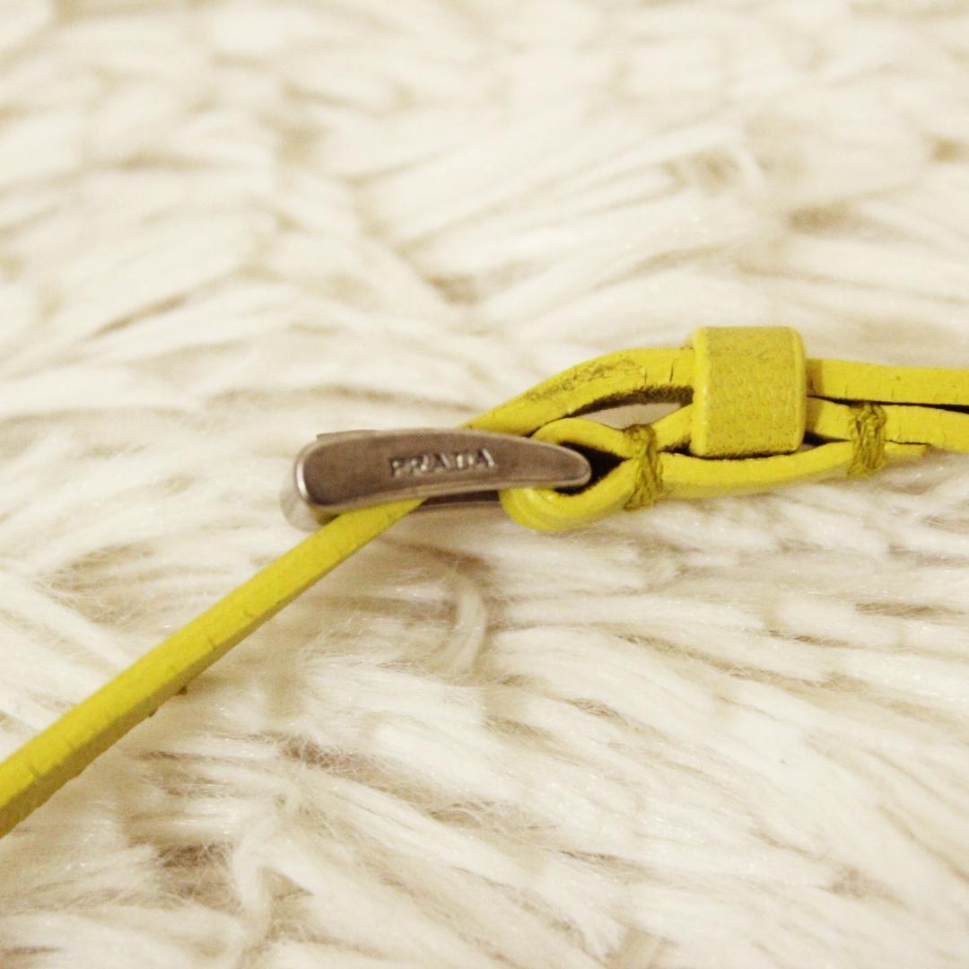 あーにゃん様　極美品 PRADA プラダ 帽子 バケットハット 麻 トリムレザー