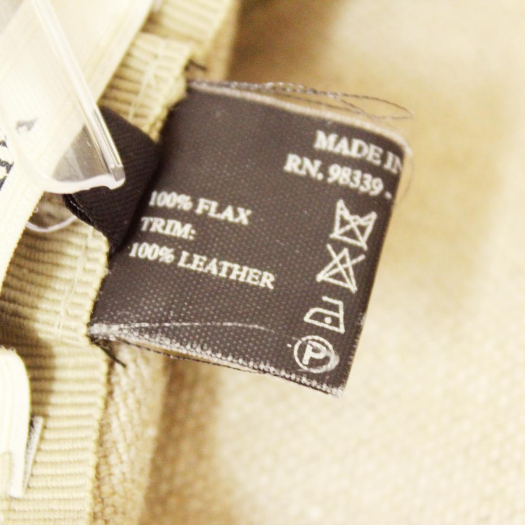 あーにゃん様　極美品 PRADA プラダ 帽子 バケットハット 麻 トリムレザー