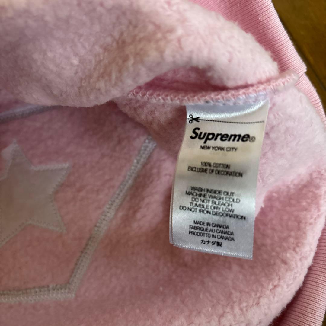 新品　Supreme ピンク ロゴ フード付きパーカー