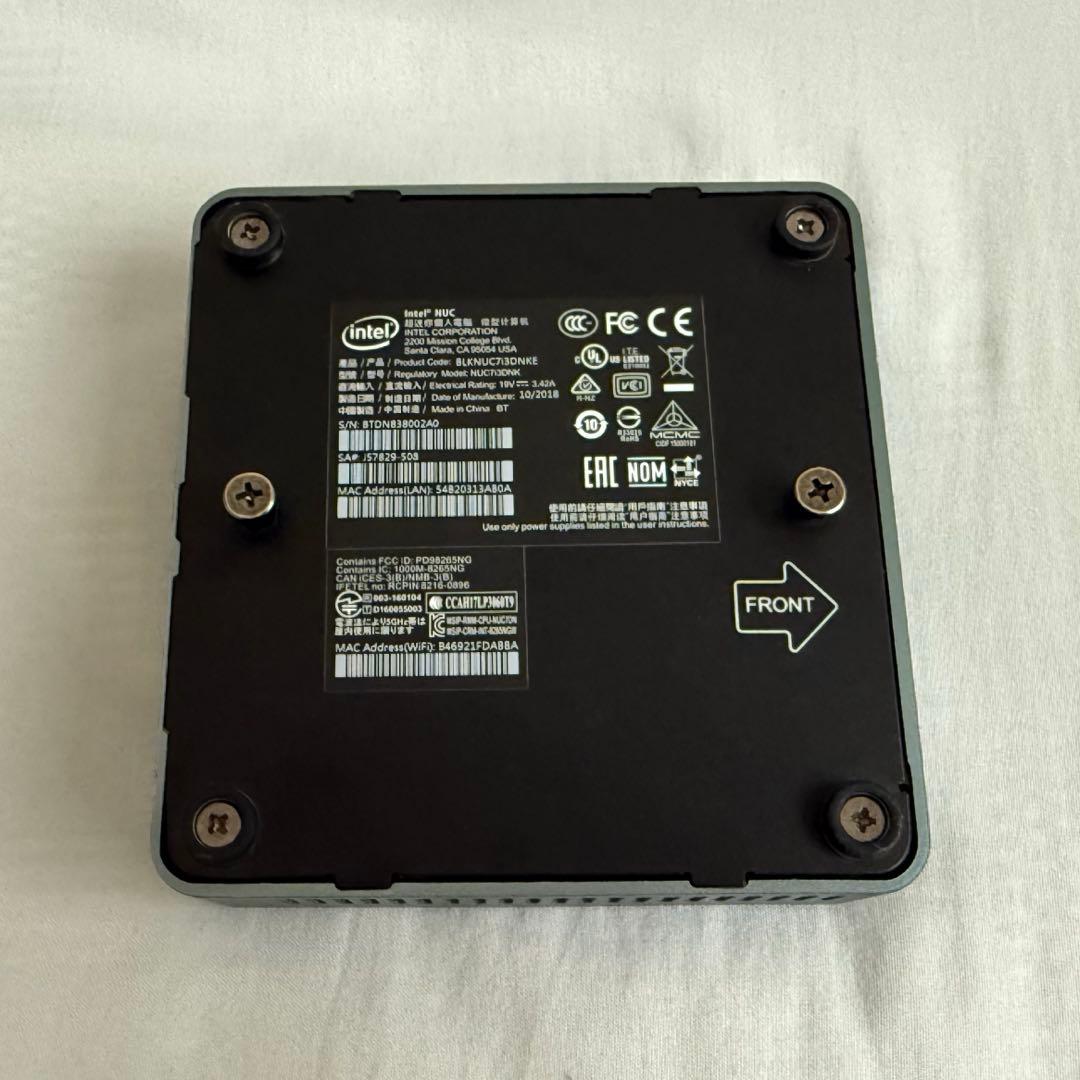 ミニPC Intel NUC i3 メモリ4GB SSD 128GB
