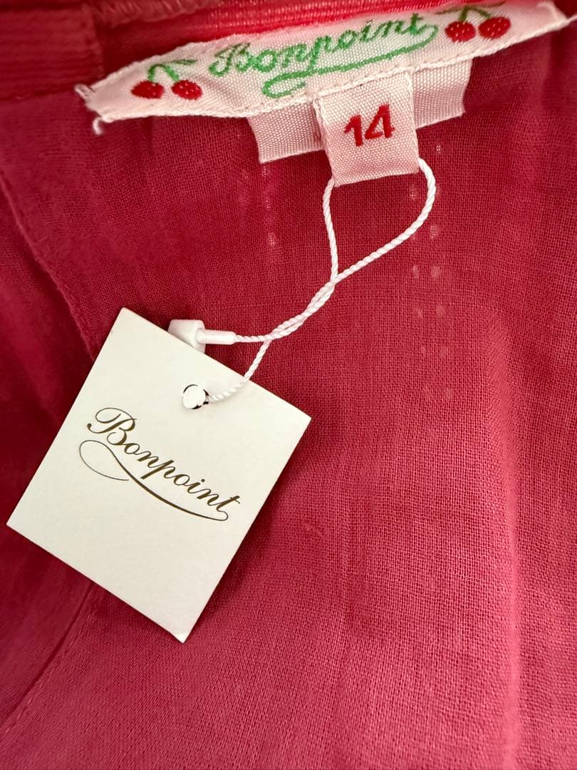 新品タグ付き　Bonpoint ボンポワン　レースフリルワンピース　14A