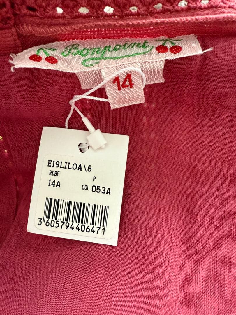 新品タグ付き　Bonpoint ボンポワン　レースフリルワンピース　14A