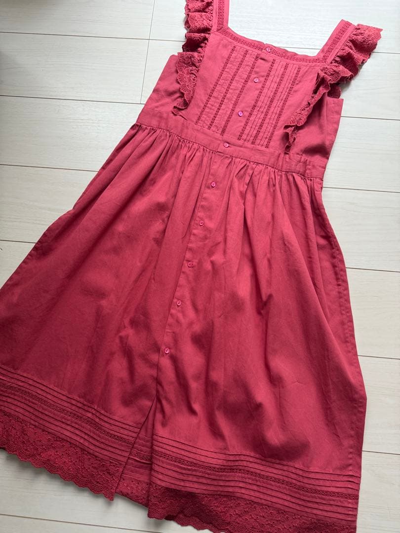 新品タグ付き　Bonpoint ボンポワン　レースフリルワンピース　14A