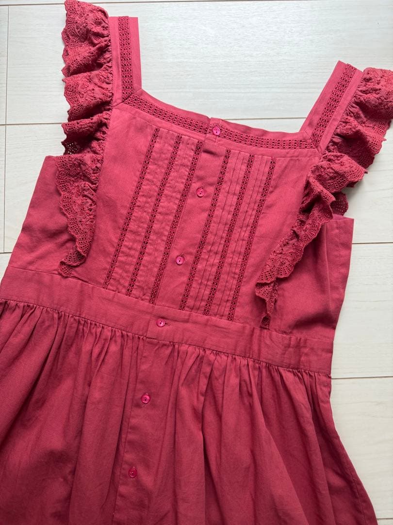 新品タグ付き　Bonpoint ボンポワン　レースフリルワンピース　14A