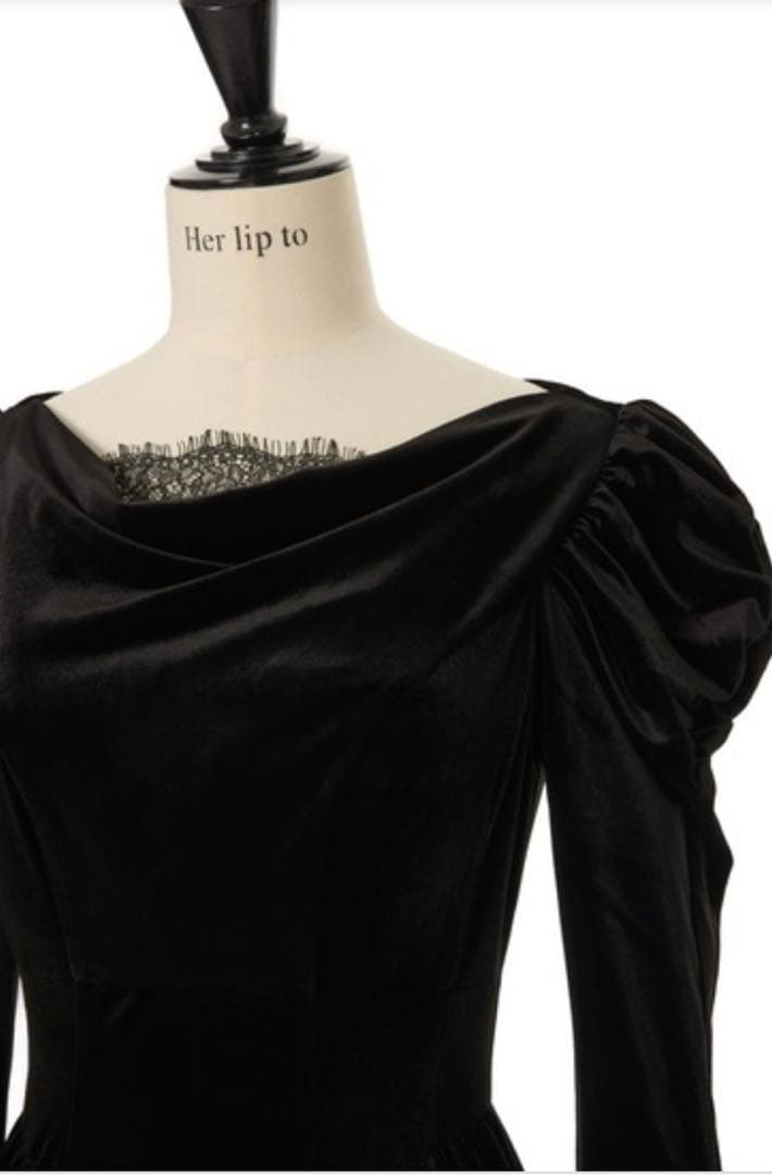 Her lip to Majestic Velour Dress ブラック