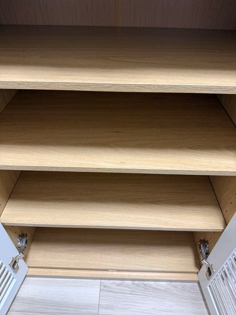 収納キャビネット ホワイト 木目調