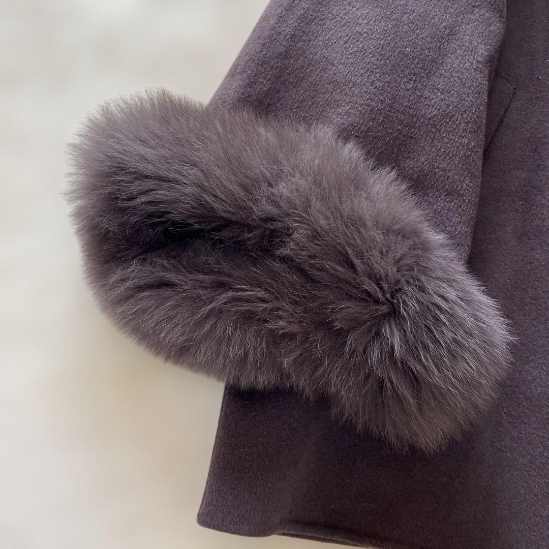 ✨GRACE CONTINENTAL 定価83600 ポンチョ風トリミングコート