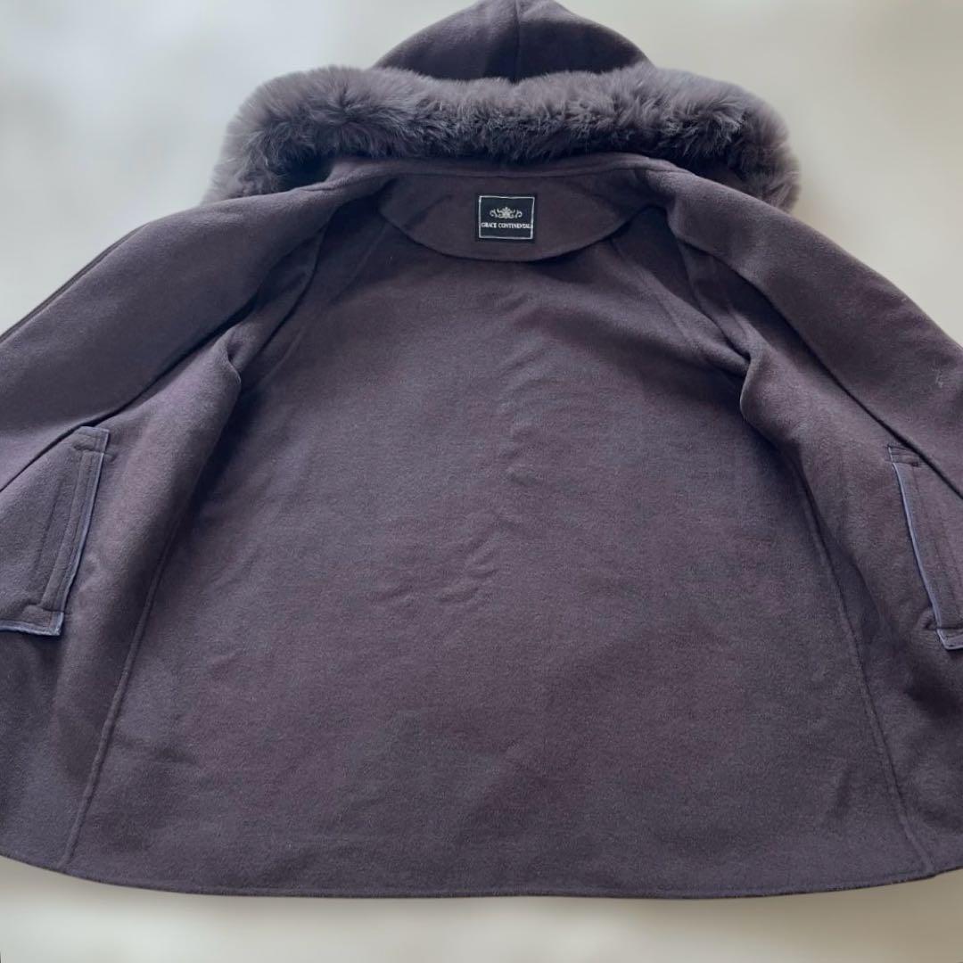 ✨GRACE CONTINENTAL 定価83600 ポンチョ風トリミングコート