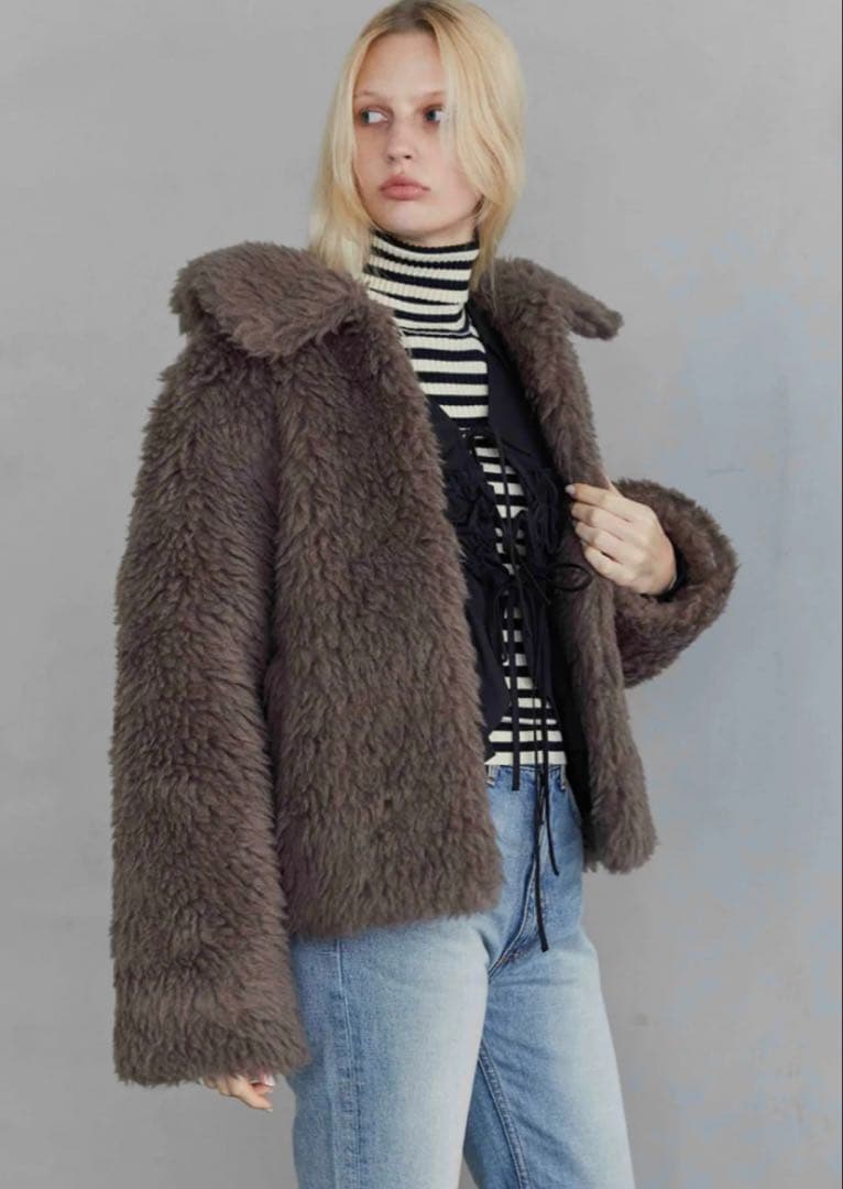 SeaRoomlynn Wool mix BOAコート　グレージュ