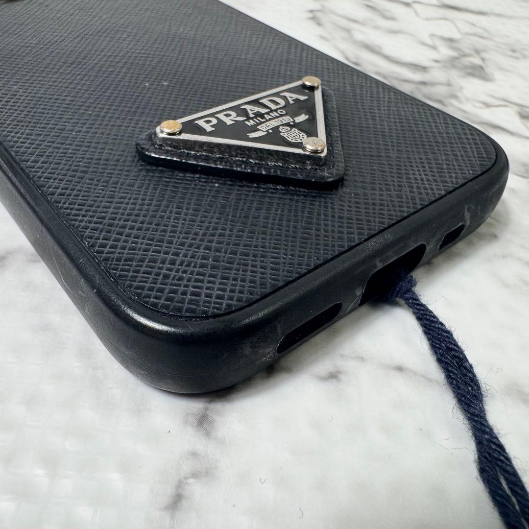 極美品◎付属品完備/プラダ　iPhone12mini ケース　サフィアーノレザー