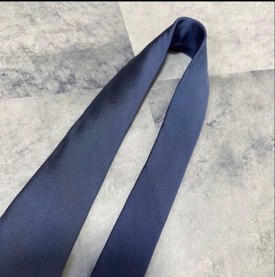 HERMES ネクタイ　ハイブランド ソリッド グレー