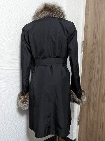 A976　未使用保管品　フォックス　ロシアリス　シルク　ライナーコート　毛皮