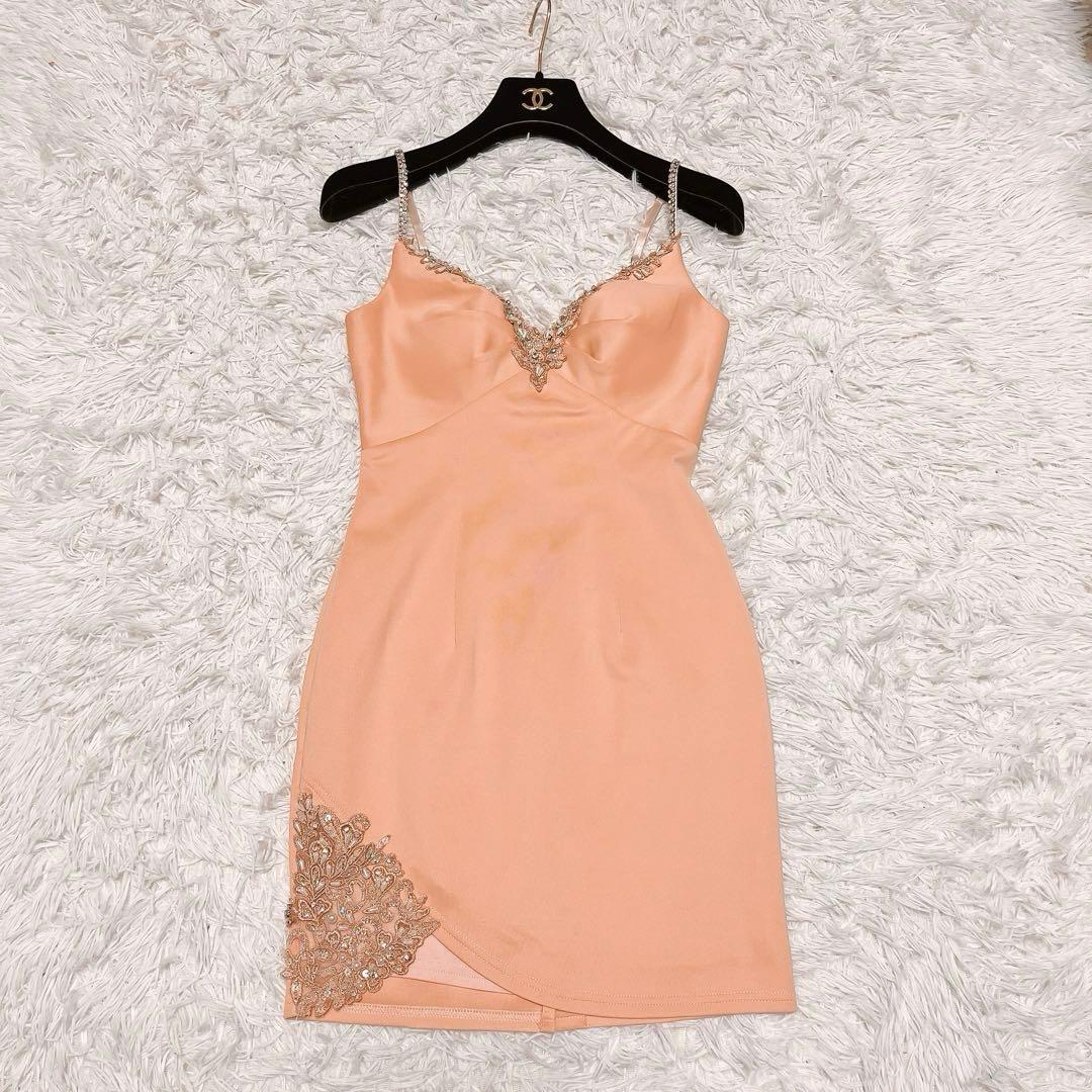 AR エンジェルアール キャミソール ビジュー タイト ミニ ドレス S