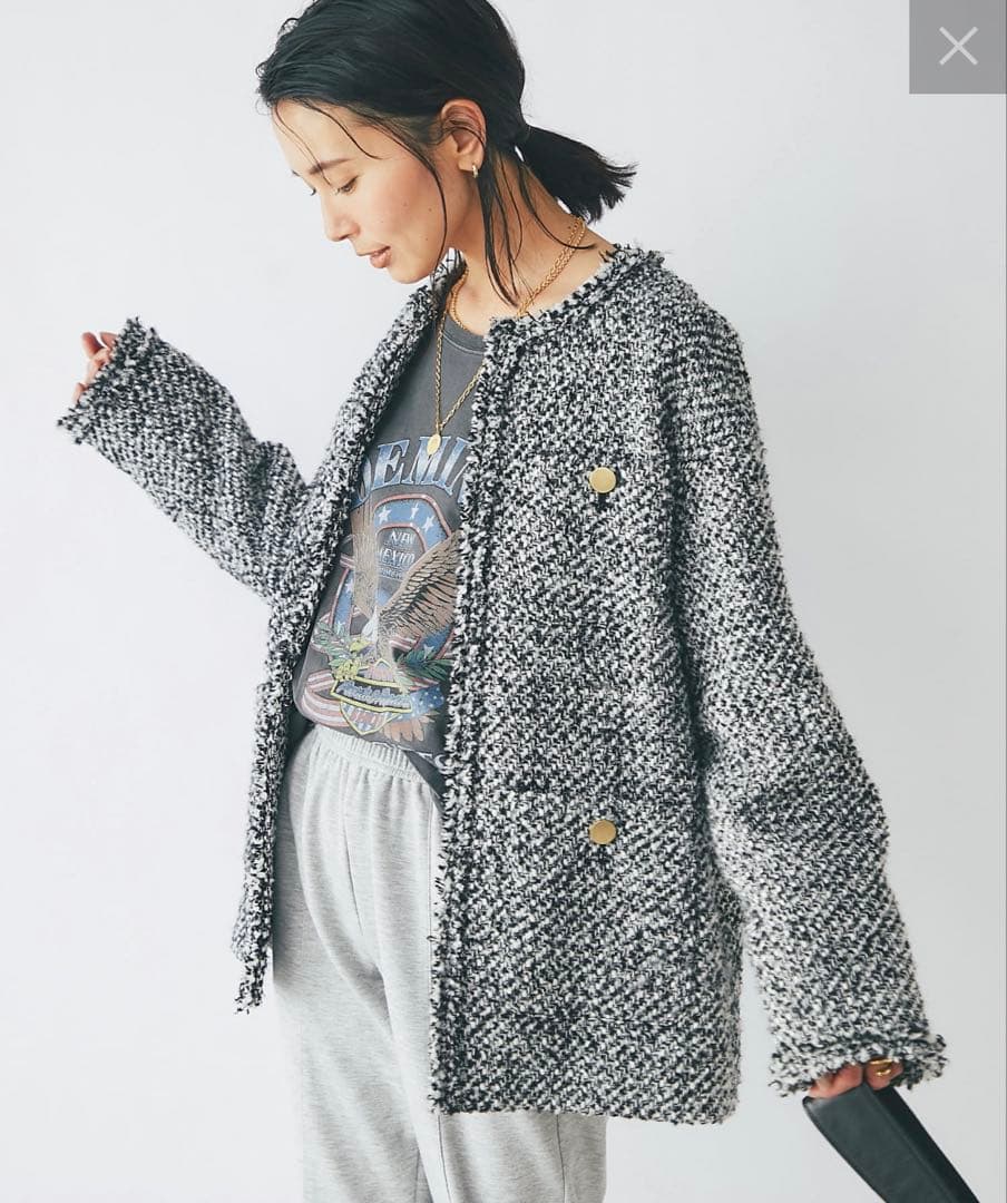 RIVE DROITE ツイードフリンジジャケット