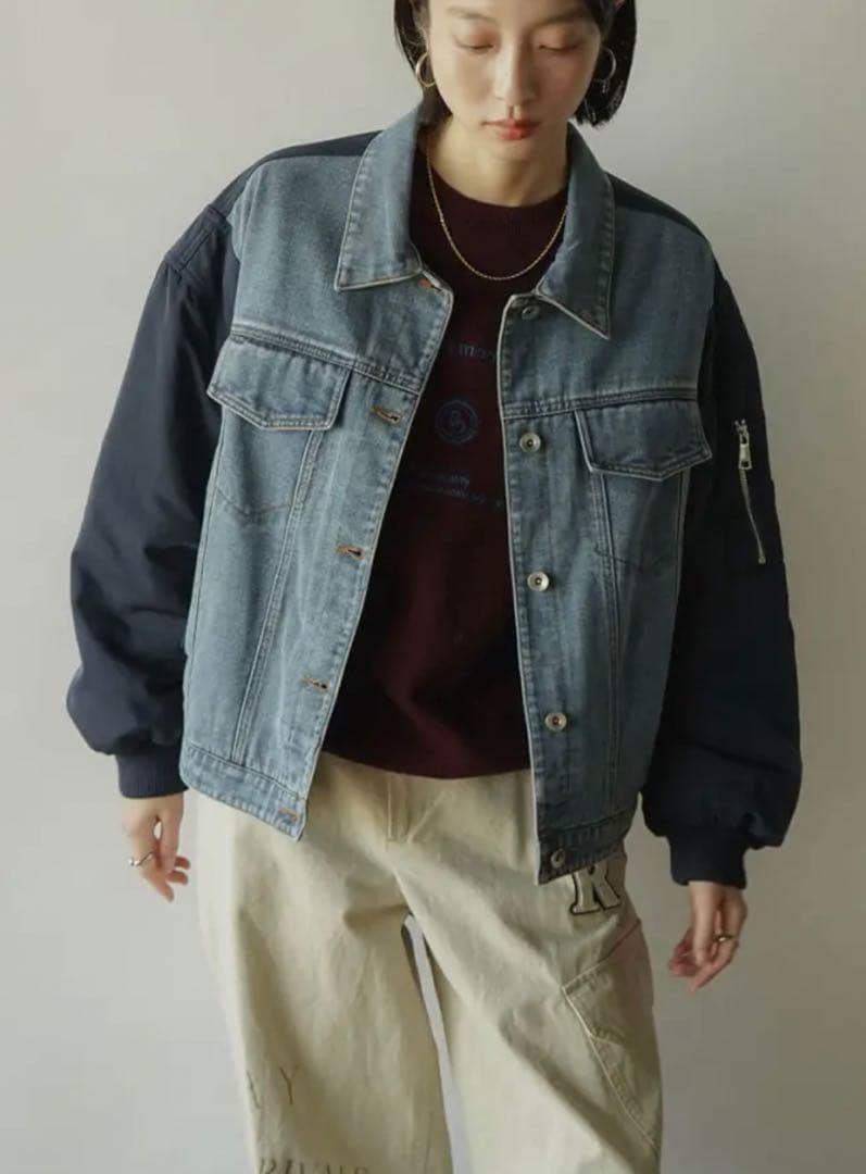 【新品未使用タグ付】RADIATE デニムジャケット・MA1 ナイロン袖