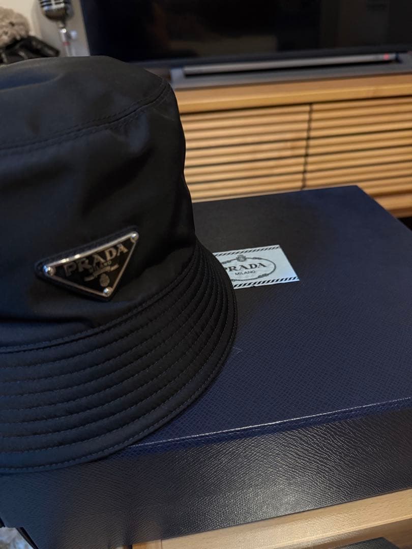 確実正規品　PRADA ブラック バケットハット　Sサイズ