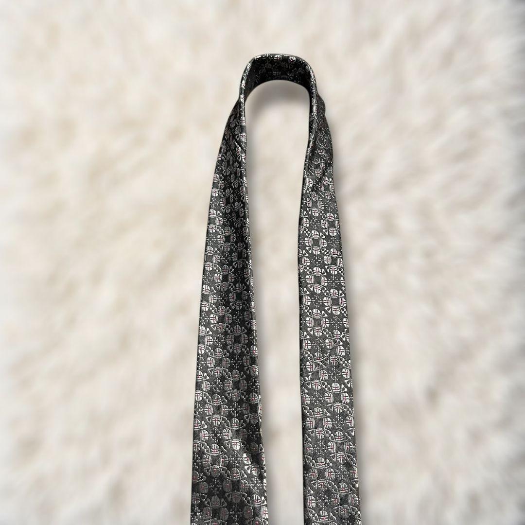 【未使用級✨】ヴィヴィアンウエストウッド ナロータイ オーブ 黒銀赤 ジャガード