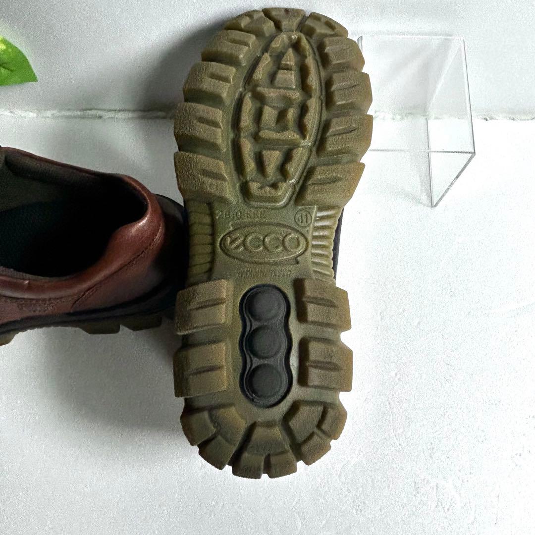 極美品 ECCO 日本製 ゴアテックス モックトゥシューズ ブラウン 防水 革靴