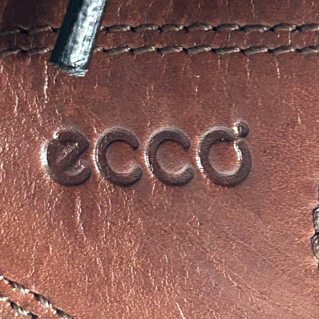 極美品 ECCO 日本製 ゴアテックス モックトゥシューズ ブラウン 防水 革靴