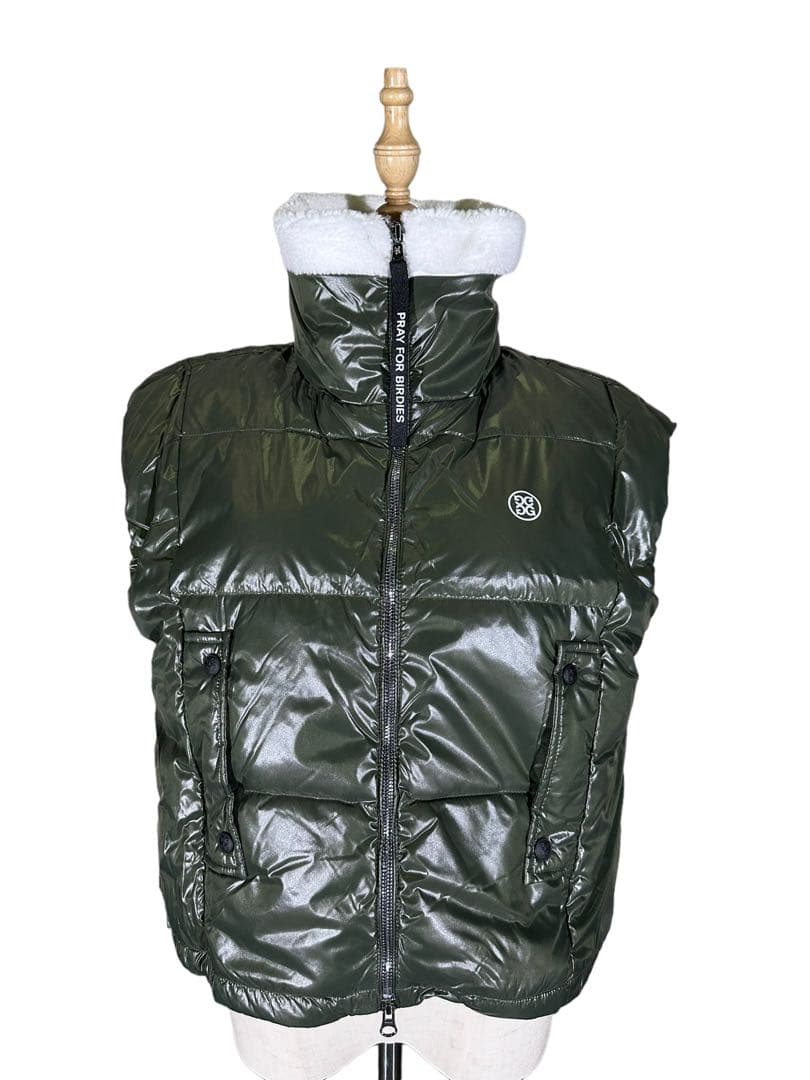 セール❣️G/FOREジーフォアレディースショートダウンベストsizeMカーキー