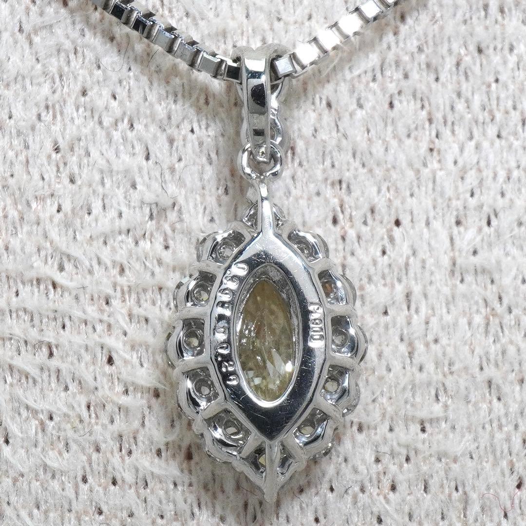 ダイヤ ネックレス プラチナ ダイヤモンド マーキスカット トップ ペンダント