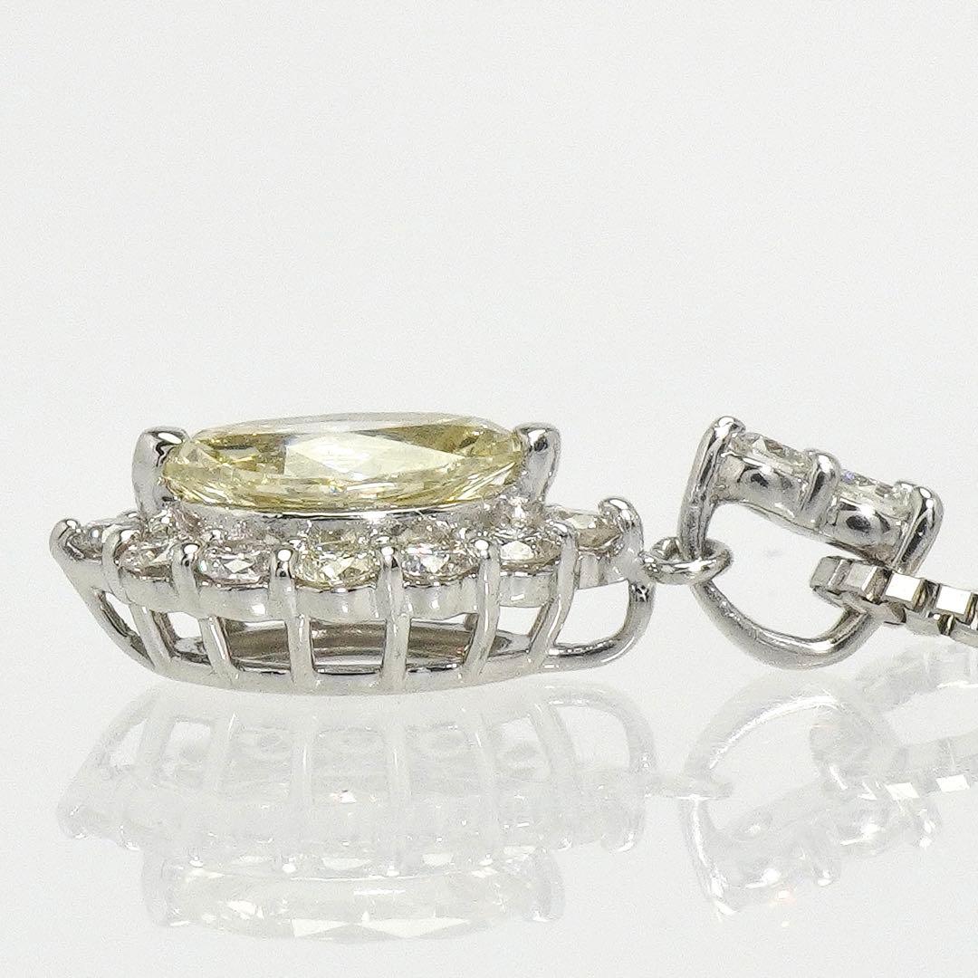 ダイヤ ネックレス プラチナ ダイヤモンド マーキスカット トップ ペンダント