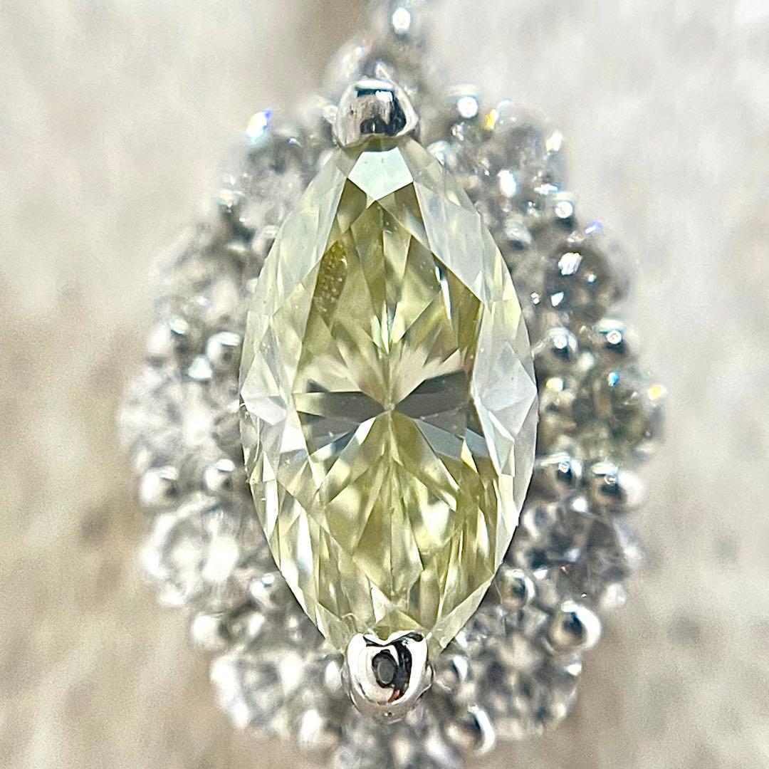 ダイヤ ネックレス プラチナ ダイヤモンド マーキスカット トップ ペンダント