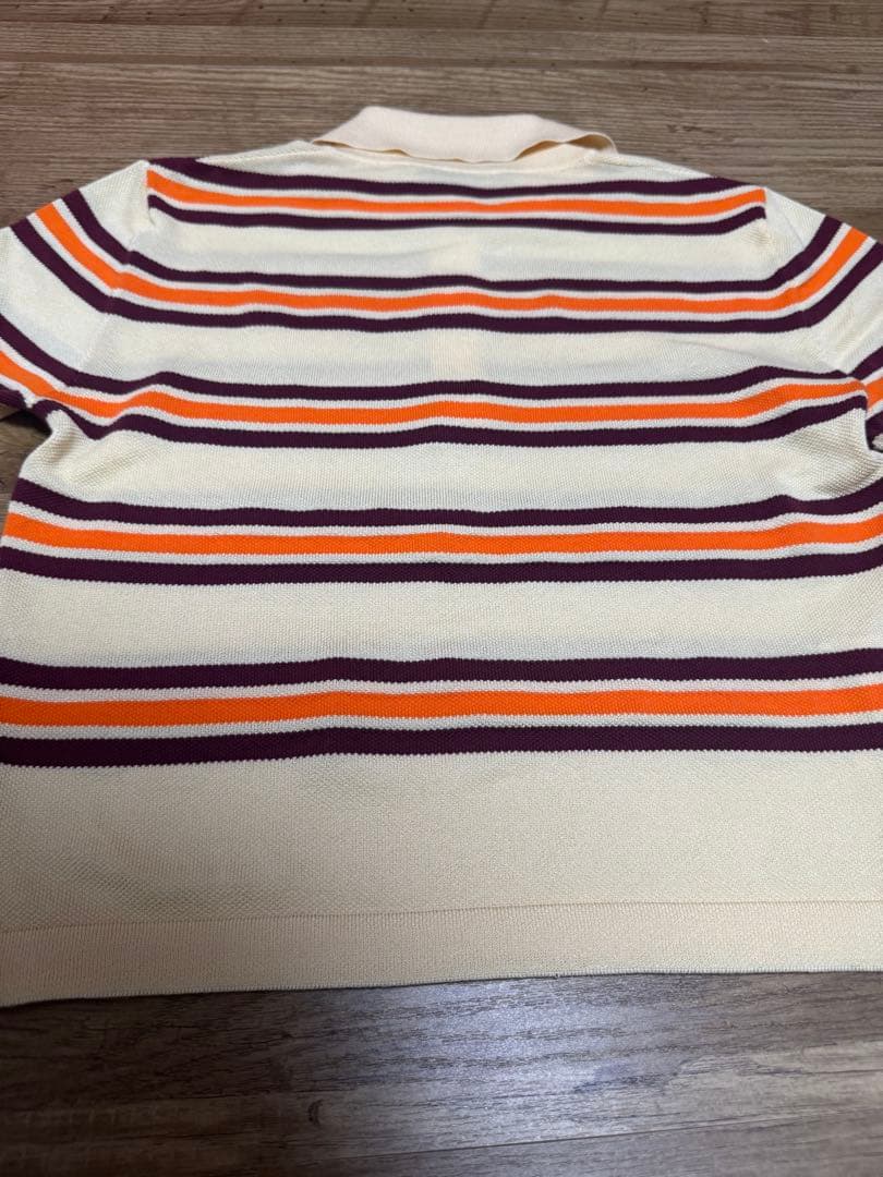 MIU MIU ストライプ 半袖ポロシャツ