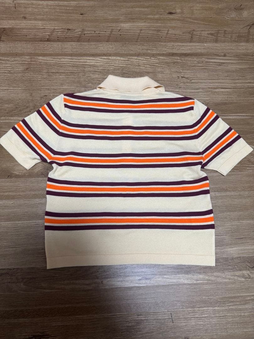 MIU MIU ストライプ 半袖ポロシャツ