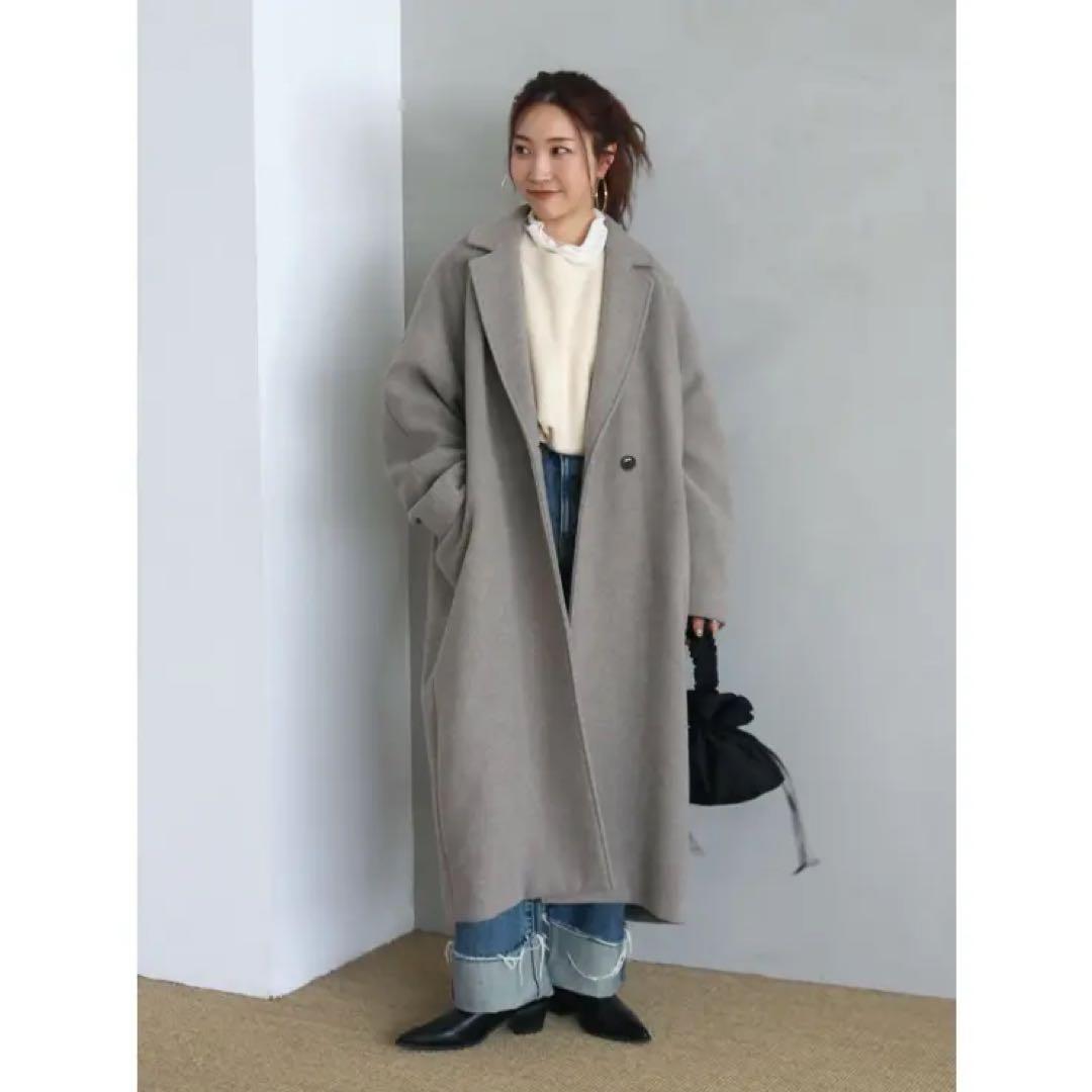 kunkun　　ルーズシルエットチェスターコート　グレー　M ロングコート