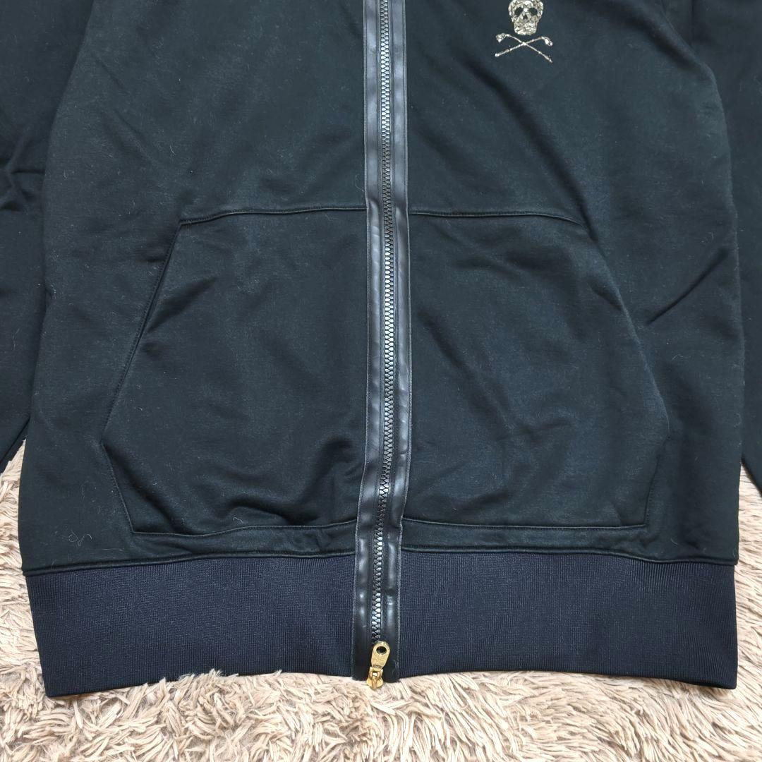 マークアンドロナ　パーカー　フード　フルジップ　スカル　ブラック　メンズ　50